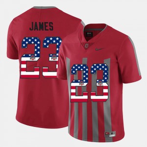 #23 Lebron James OSU Jersey US Flag Fashion Scarlet For Men
