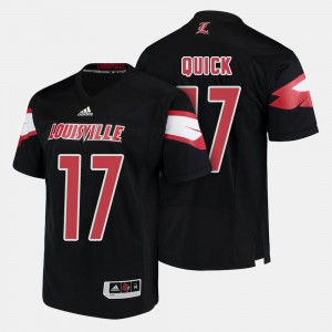 For Men #17 Black College Football James Quick Louisville Jersey