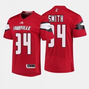 College Football Jeremy Smith Louisville Jersey Men's #34 Red