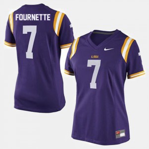 Purple #7 For Women's College Football Leonard Fournette LSU Jersey