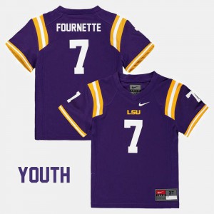 College Football Leonard Fournette LSU Jersey Purple Youth #7
