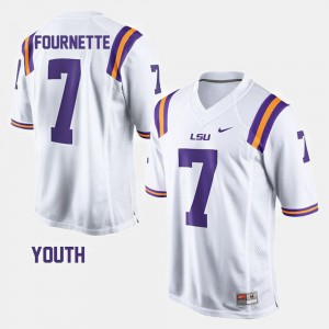 College Football White #7 Youth Leonard Fournette LSU Jersey