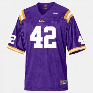 Purple College Football #42 Mens Michael Ford LSU Jersey