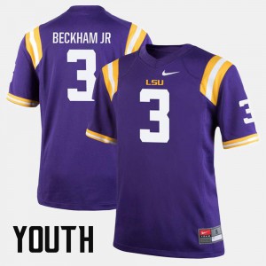 Alumni Football Game Purple Odell Beckham Jr LSU Jersey #3 Youth(Kids)