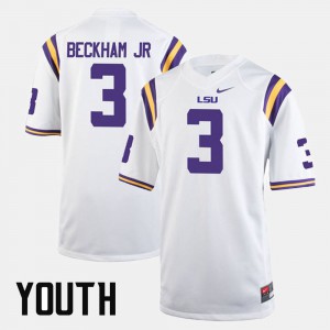 White Youth(Kids) Alumni Football Game #3 Odell Beckham Jr LSU Jersey