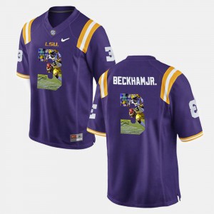 Odell Beckham Jr LSU Jersey #3 Men Purple Player Pictorial
