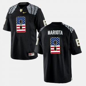 US Flag Fashion Black #8 For Men's Marcus Mariota Oregon Jersey