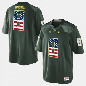 #8 Marcus Mariota Oregon Jersey US Flag Fashion Green For Men