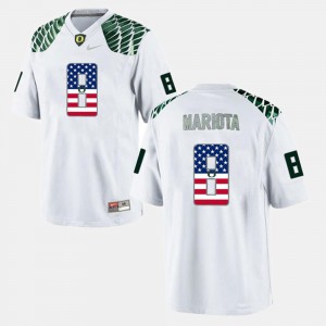 #8 For Men Marcus Mariota Oregon Jersey White US Flag Fashion