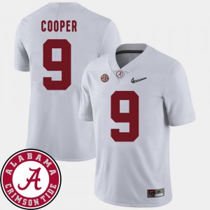 White 2018 SEC Patch College Football For Men #9 Amari Cooper Alabama Jersey