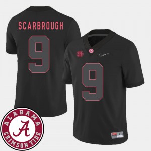 College Football Mens #9 2018 SEC Patch Bo Scarbrough Alabama Jersey Black