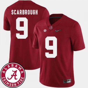 2018 SEC Patch Mens Crimson Bo Scarbrough Alabama Jersey #9 College Football