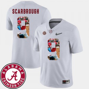 Bo Scarbrough Alabama Jersey Football White Pictorial Fashion #9 Mens