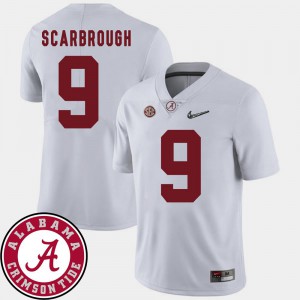 College Football #9 2018 SEC Patch Bo Scarbrough Alabama Jersey For Men White