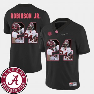 #24 Black Brian Robinson Jr. Alabama Jersey Pictorial Fashion Football Mens