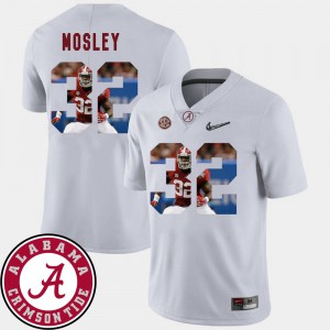 #32 Football Men's C.J. Mosley Alabama Jersey Pictorial Fashion White