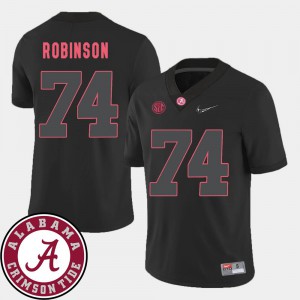 Black Cam Robinson Alabama Jersey College Football #74 For Men 2018 SEC Patch