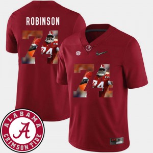 Pictorial Fashion Cam Robinson Alabama Jersey #74 Crimson For Men Football