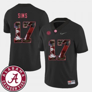#17 Football For Men Pictorial Fashion Black Cam Sims Alabama Jersey