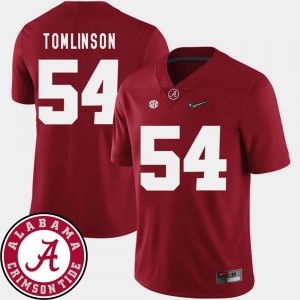 College Football Dalvin Tomlinson Alabama Jersey Mens Crimson #54 2018 SEC Patch