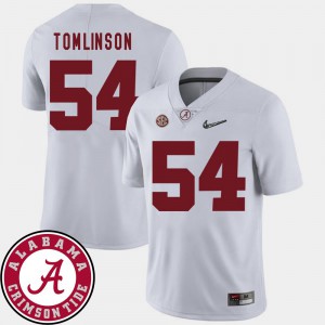 For Men #54 White Dalvin Tomlinson Alabama Jersey 2018 SEC Patch College Football