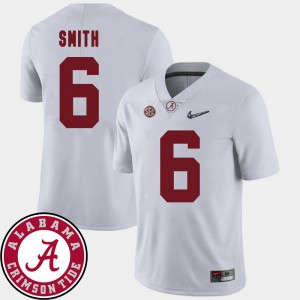 White DeVonta Smith Alabama Jersey #6 College Football 2018 SEC Patch For Men's