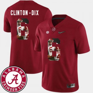Ha Ha Clinton-Dix Alabama Jersey For Men's #6 Football Crimson Pictorial Fashion