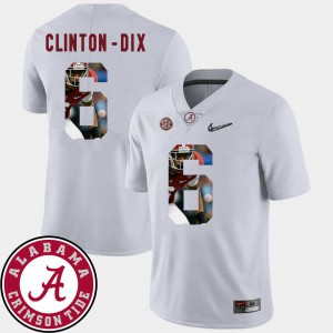 Football Pictorial Fashion Ha Ha Clinton-Dix Alabama Jersey For Men #6 White
