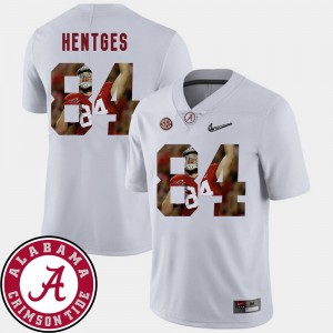 #84 Football White Hale Hentges Alabama Jersey Pictorial Fashion Mens