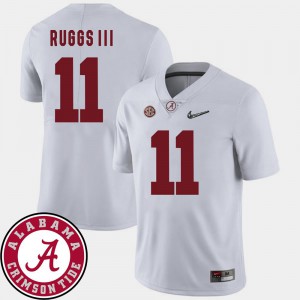 College Football Men #11 Henry Ruggs III Alabama Jersey White 2018 SEC Patch