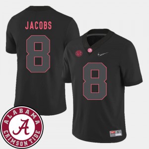 #8 Josh Jacobs Alabama Jersey Black 2018 SEC Patch College Football For Men