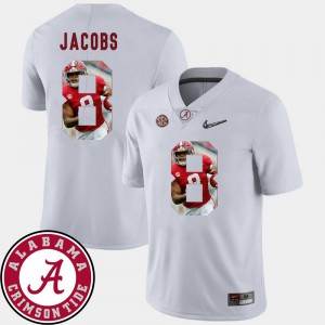 Football White Pictorial Fashion For Men's #8 Josh Jacobs Alabama Jersey