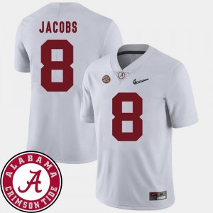 #8 2018 SEC Patch Men's Josh Jacobs Alabama Jersey College Football White