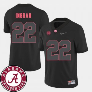 #22 College Football 2018 SEC Patch For Men Black Mark Ingram Alabama Jersey