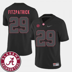 For Men's Minkah Fitzpatrick Alabama Jersey #29 Black 2018 SEC Patch College Football