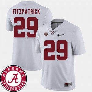#29 Minkah Fitzpatrick Alabama Jersey 2018 SEC Patch Mens College Football White