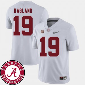 Reggie Ragland Alabama Jersey 2018 SEC Patch #19 College Football For Men White