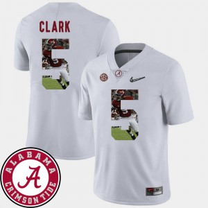 For Men #5 Pictorial Fashion White Football Ronnie Clark Alabama Jersey