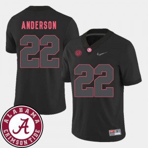 #22 Men's Ryan Anderson Alabama Jersey Black College Football 2018 SEC Patch
