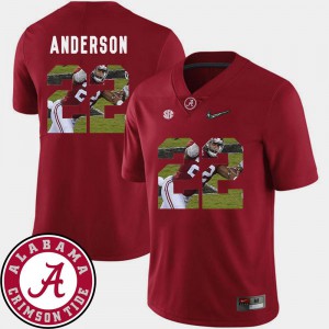 Football Mens Pictorial Fashion Ryan Anderson Alabama Jersey #22 Crimson