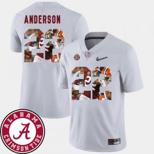 #22 Mens Ryan Anderson Alabama Jersey White Pictorial Fashion Football