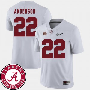Mens Ryan Anderson Alabama Jersey White 2018 SEC Patch College Football #22