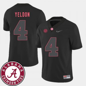 College Football #4 2018 SEC Patch Black T.J. Yeldon Alabama Jersey Men