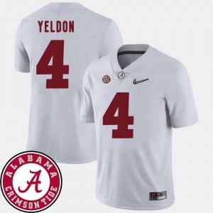 2018 SEC Patch White For Men's #4 College Football T.J. Yeldon Alabama Jersey