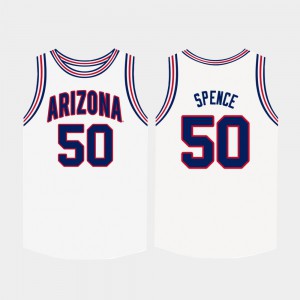 #50 Alec Spence Arizona Jersey White For Men College Basketball