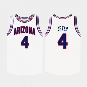 #4 College Basketball White Chase Jeter Arizona Jersey Men
