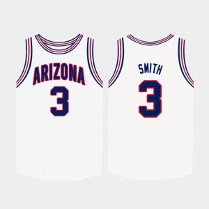 For Men's College Basketball #3 Dylan Smith Arizona Jersey White