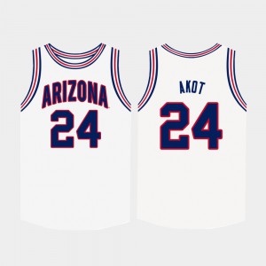 College Basketball Emmanuel Akot Arizona Jersey For Men #24 White
