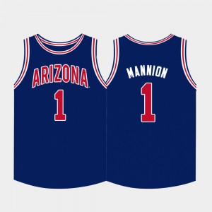 College Basketball #1 Nico Mannion Arizona Jersey Navy Mens