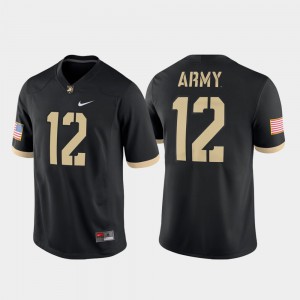 College Football Black #12 Game For Men Army Jersey
